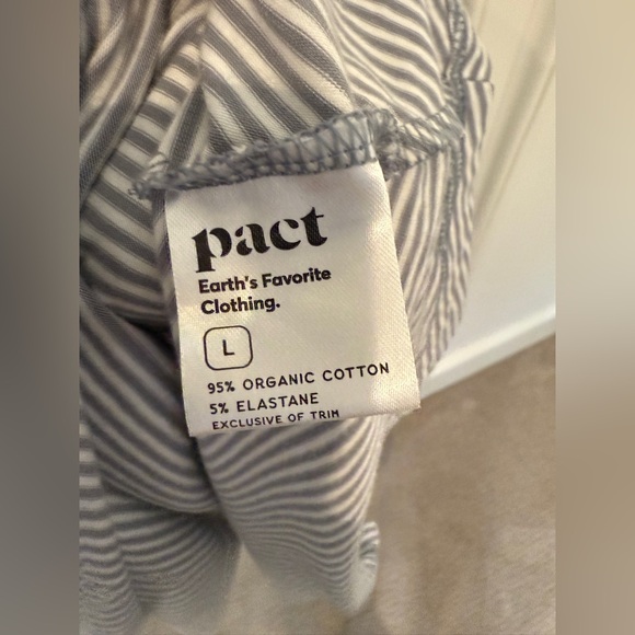 Pact Gray Striped Maxi Dress Size L - Picture 8 of 13